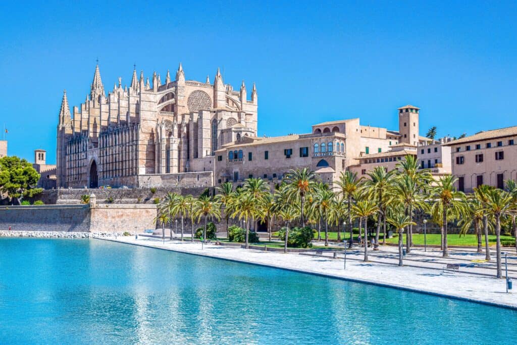 Palma Cathedral seen from the water