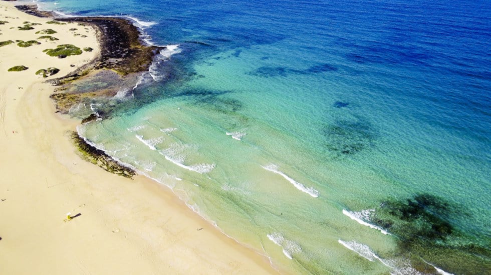 Aerial View Of Coast Glass Beach Fuerteventura Canary Islands