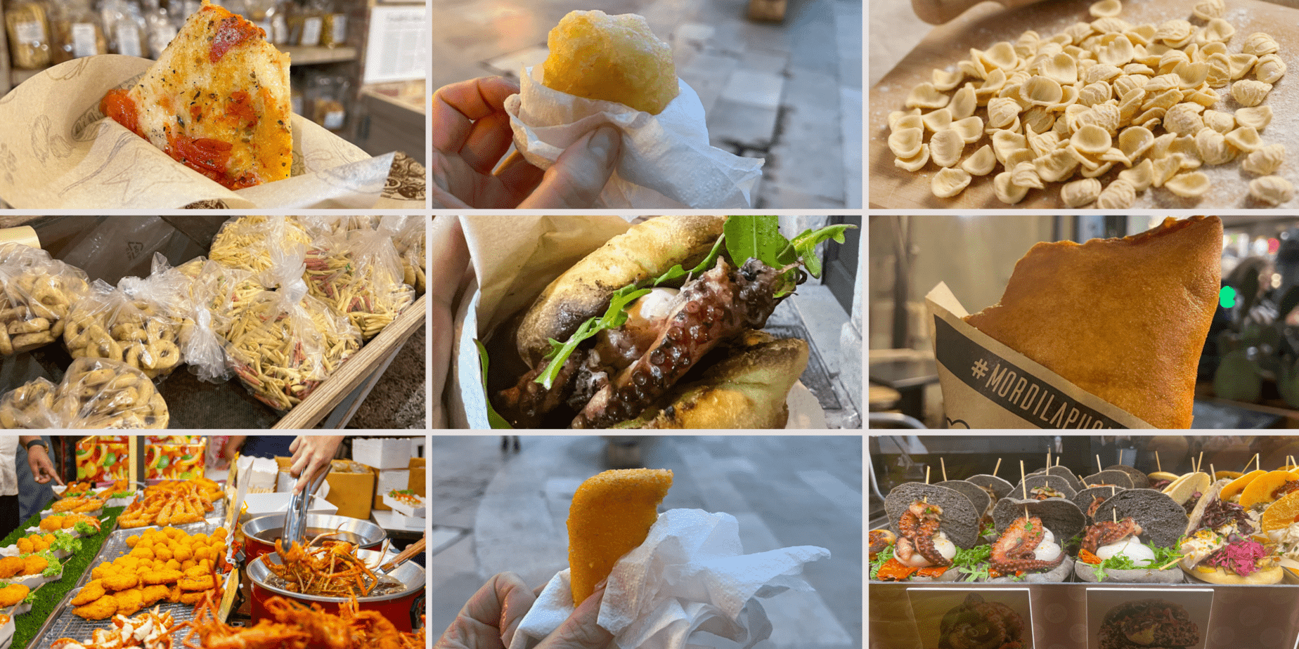 collage of food items of bari street food